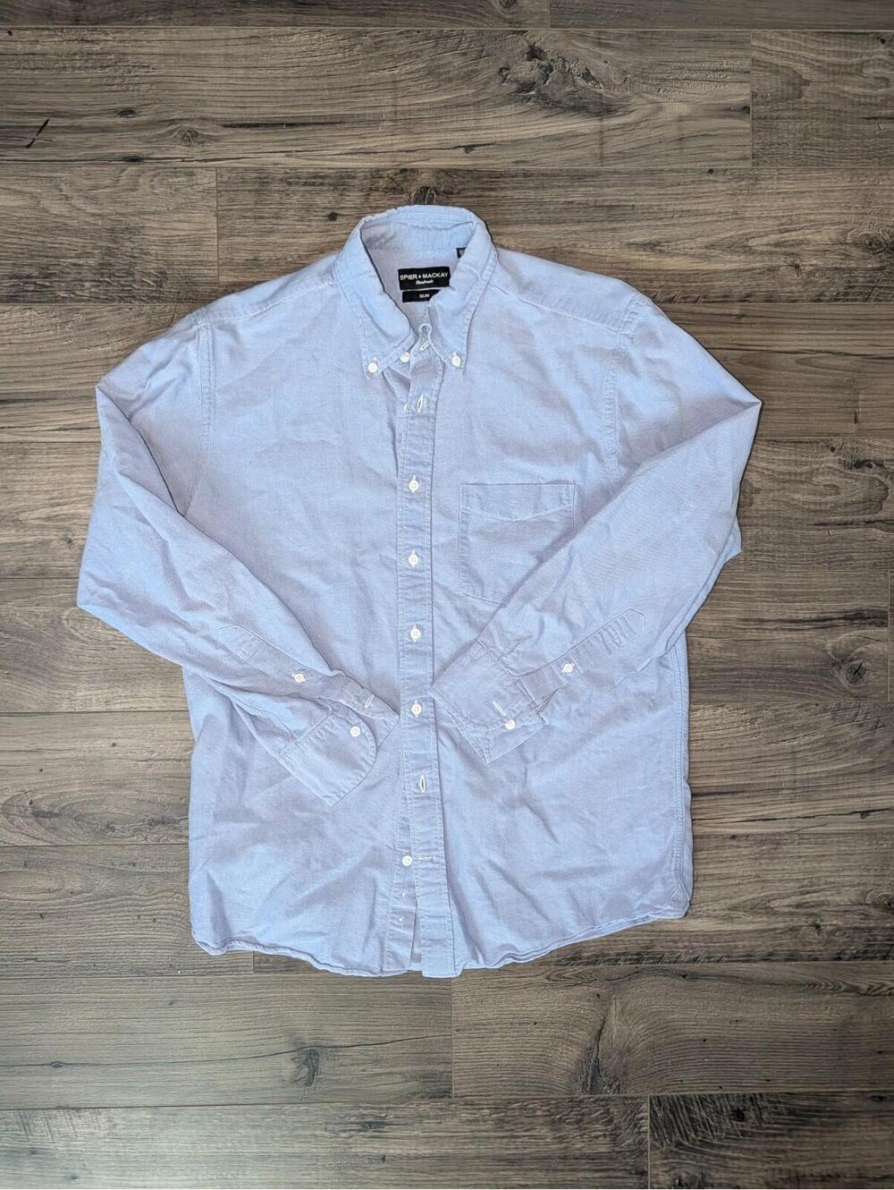 Spier & Mackay Mens Shirt Slim Fit 16.5 34 Blue